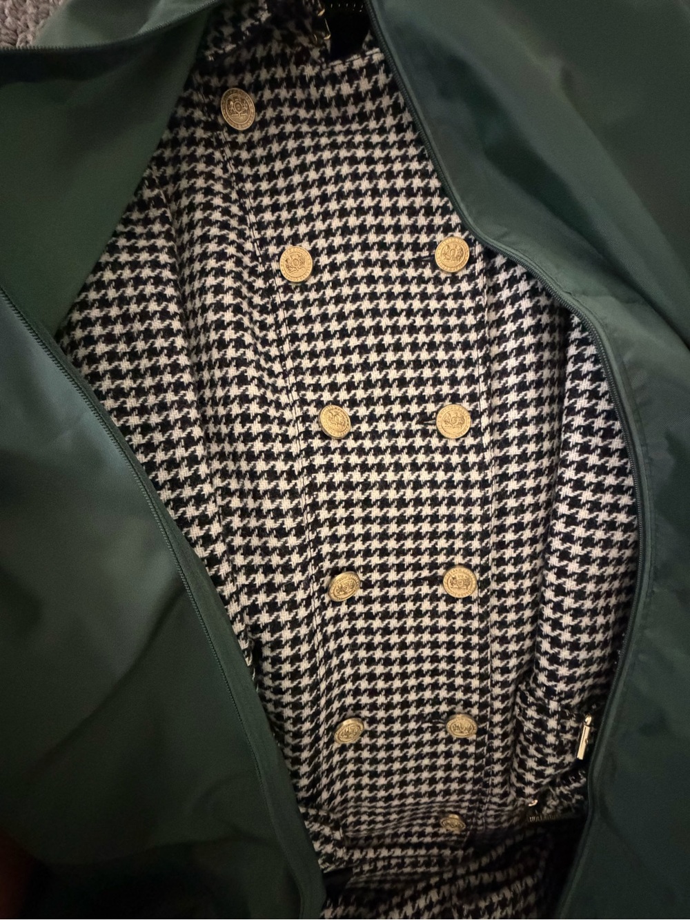 Holland Cooper Houndstooth Marlborough Trench Coat - Black & White - Picture 5 of 5